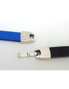 Fermoir clip pour lanière cuir de 12mm en métal argenté 2