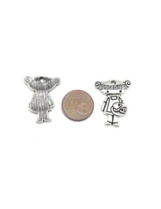 Charm fillette metal argente  2
