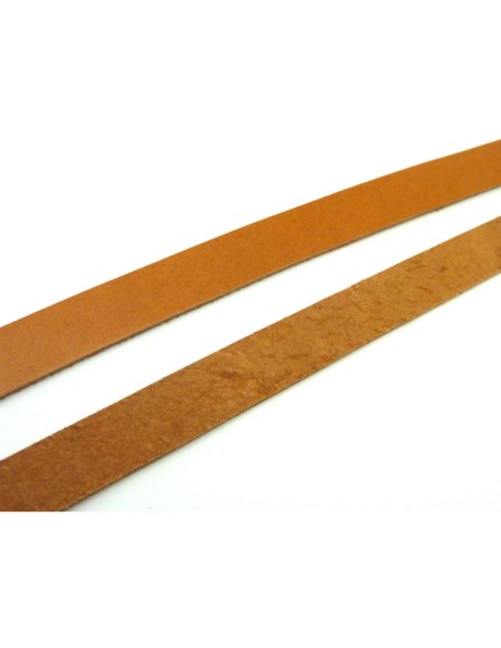 Lanière cuir plat 13mm marron pour anse de sac