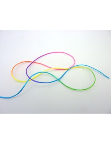 Fil queue de rat 1mm multicolore fluo