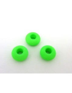 R-3 perles donut 14,4mm en verre de couleur vert fluo à gros 2