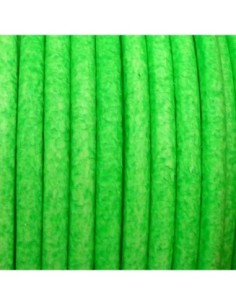Cordon cuir vert fluo