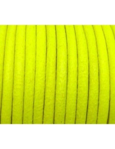 Cordon cuir jaune fluo