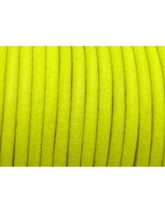 Cordon cuir jaune fluo 2