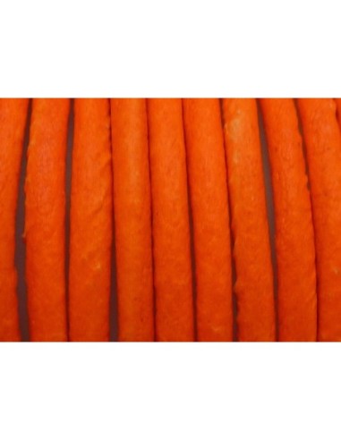 Cuir orange fluo 2,5mm de diamètre