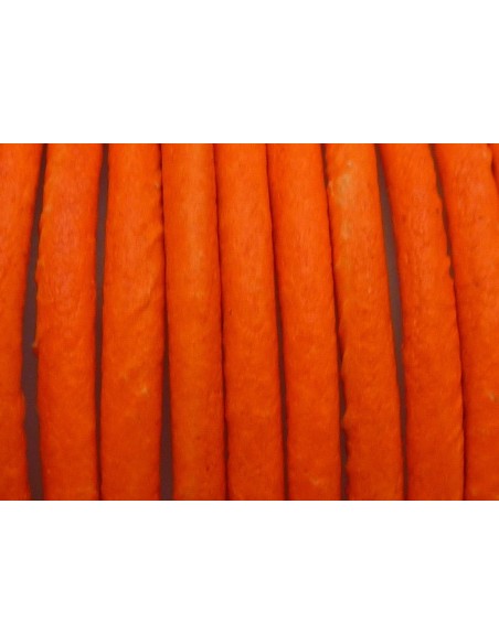 Cuir orange fluo 2,5mm de diamètre