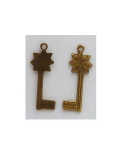 Pendentif clé Vintage des années 50-60 en laiton 2