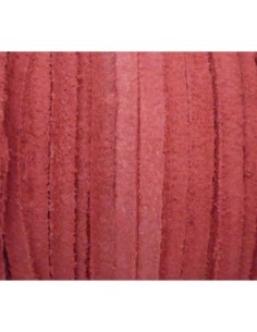 1m de Cordon daim plat 4mm de couleur fuchsia pâle, rose 2