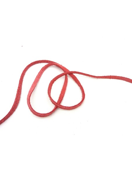 1m de Cordon daim plat 4mm de couleur fuchsia pâle, rose