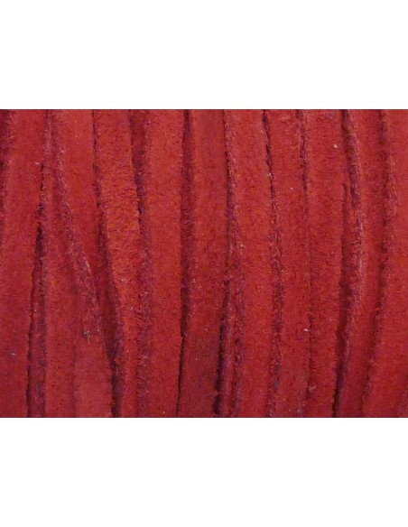 R-1m de Cordon daim plat 4mm de couleur rouge