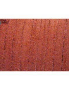 1m de Cordon daim plat 4mm de couleur rose orangé