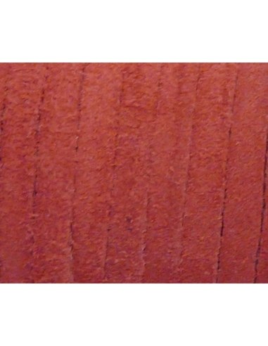 1m de Cordon daim plat 4mm de couleur rose orangé