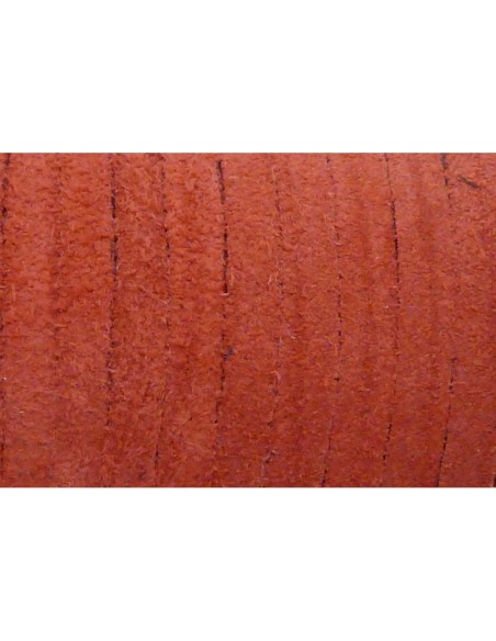 1m de Cordon daim plat 4mm de couleur rose orangé