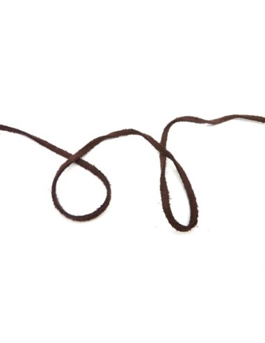 R-1m de Cordon daim plat 4mm de couleur marron...