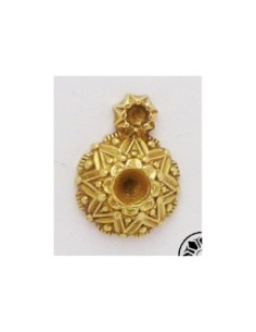 Support, cabochon, pendentif gravé étoile en laiton
