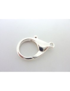 Grand fermoir mousqueton 36mm en métal argenté brillant XXL