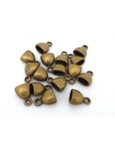 20 Embouts pour cordon 7mm x 4mm, cache nœud métal