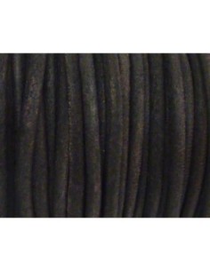 R-1m de Cordon cuir rond 3mm de couleur marron brun