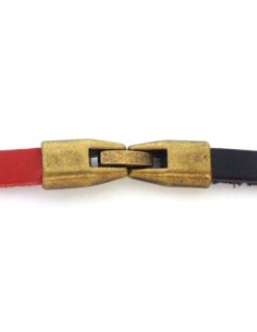 Fermoir clip pour lanière cuir de 6mm en métal couleur bronze