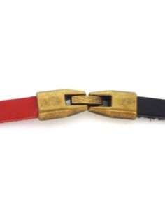 Fermoir clip pour lanière cuir de 6mm en métal couleur bronze 2