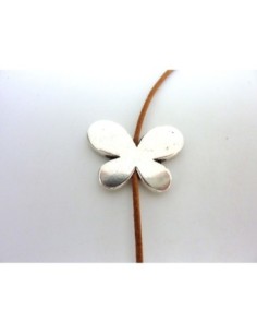 Grande Perle fleur, papillon 21,7mm en métal argenté 2