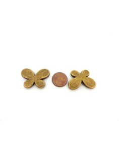 Grande Perle fleur, papillon 21,7mm en métal de couleur... 2