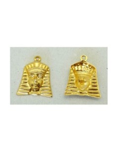 Pendentif Pharaon Vintage 50's en métal doré brillant 2