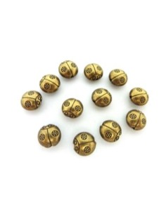 perle coccinelle en metal de couleur bronze