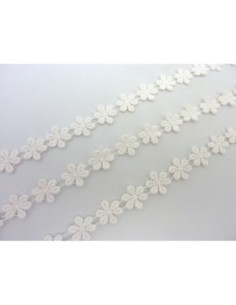 Galon dentelle fleur applique de couleur blanche 2