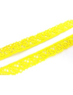 Galon dentelle de couleur jaune