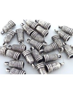 embout metal argente pompom