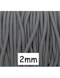 Cordon élastique 2mm gris pas cher
