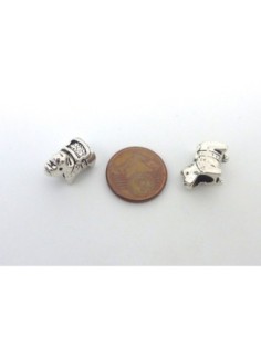5 Perles dromadaire 12,9mm en métal argenté à gros trou... 2