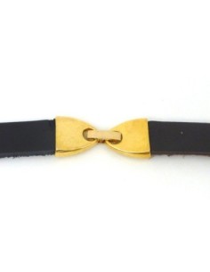 Fermoir clip pour lanière, lacet, cordon en métal doré...