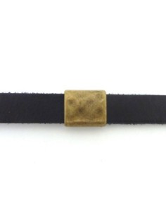 perle passant pour lanière de 10mm metal bronze