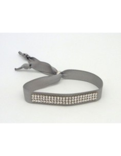 Kit de création Bracelet Strass et ruban gris clair...