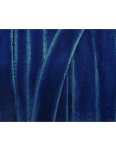 Ruban galon plat bleu touché velours 7mm 2
