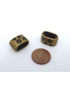 5 perles passant rectangle arrondi gravé de points en... 2