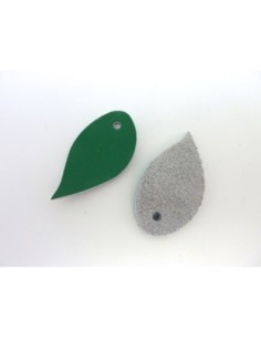 10 feuilles, larme, goutte 4,3cm en cuir de couleur vert 2