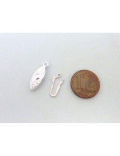 Fermoirs forme navette gravé style filigrane en métal argenté brillant 2