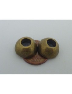 Fermoir aimanté boule, rond pour cordon de 5mm - 5,5mm en métal de couleur bronze pour cordon de 5,5mm  2