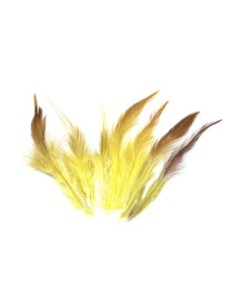 Plume jaune et marron pour décoration murale approximativement 9-16 cm