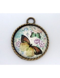 Grand Support cabochon pendentif 40,7mm rond en métal de... 2