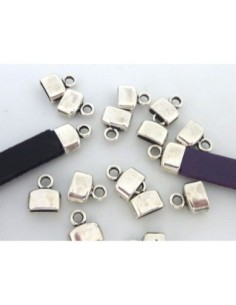 Embout pour lanière cuir de 6mm en métal argenté lisse