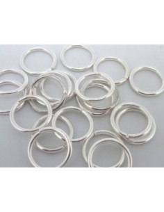 Anneau de jonction en métal argenté brillant blanc 12mm épais