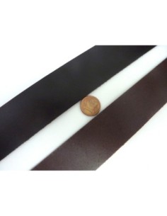 R-20cm Cuir plat largeur 29,5mm de couleur marron foncé... 2