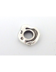 5 perles intercalaire, anneau en métal argenté gravé 13mm 2