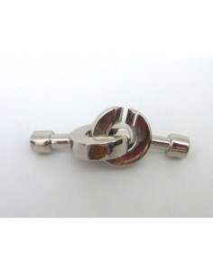 Fermoir menotte embout rond pour cuir 4 - 4,5mm en métal argenté 2
