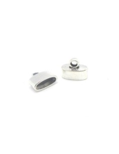 10 Embouts ovale pour 2 cordons ou lanière de 10mm cache nœud, fermoir métal argenté