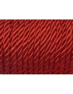 1m Cordon nylon mouliné 5mm couleur rouge